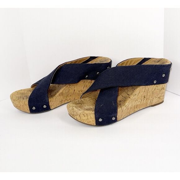 Lucky Brand Blue Cork Platform Sandals - Picture 4 of 12